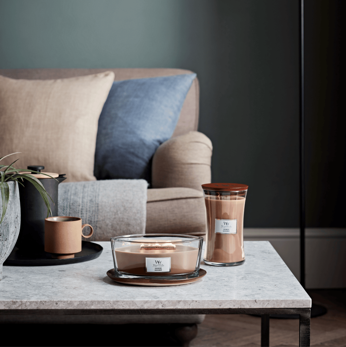 Candela Clessidra Grande, Cashmere Wood Wick - Kōdō.boutique