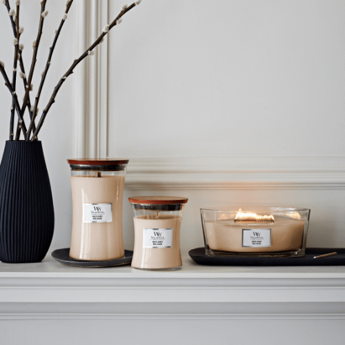 Candela Clessidra Grande, White Honey Wood Wick - Kōdō.boutique