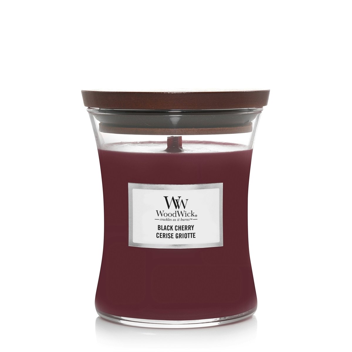 Candela Clessidra Media, Black Cherry Wood Wick - Kōdō.boutique