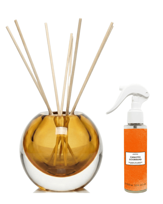 Chinotto Gourmand - Diffusore a Bastoncini in Cristallo e Spray Ambiente - Kōdō.boutique