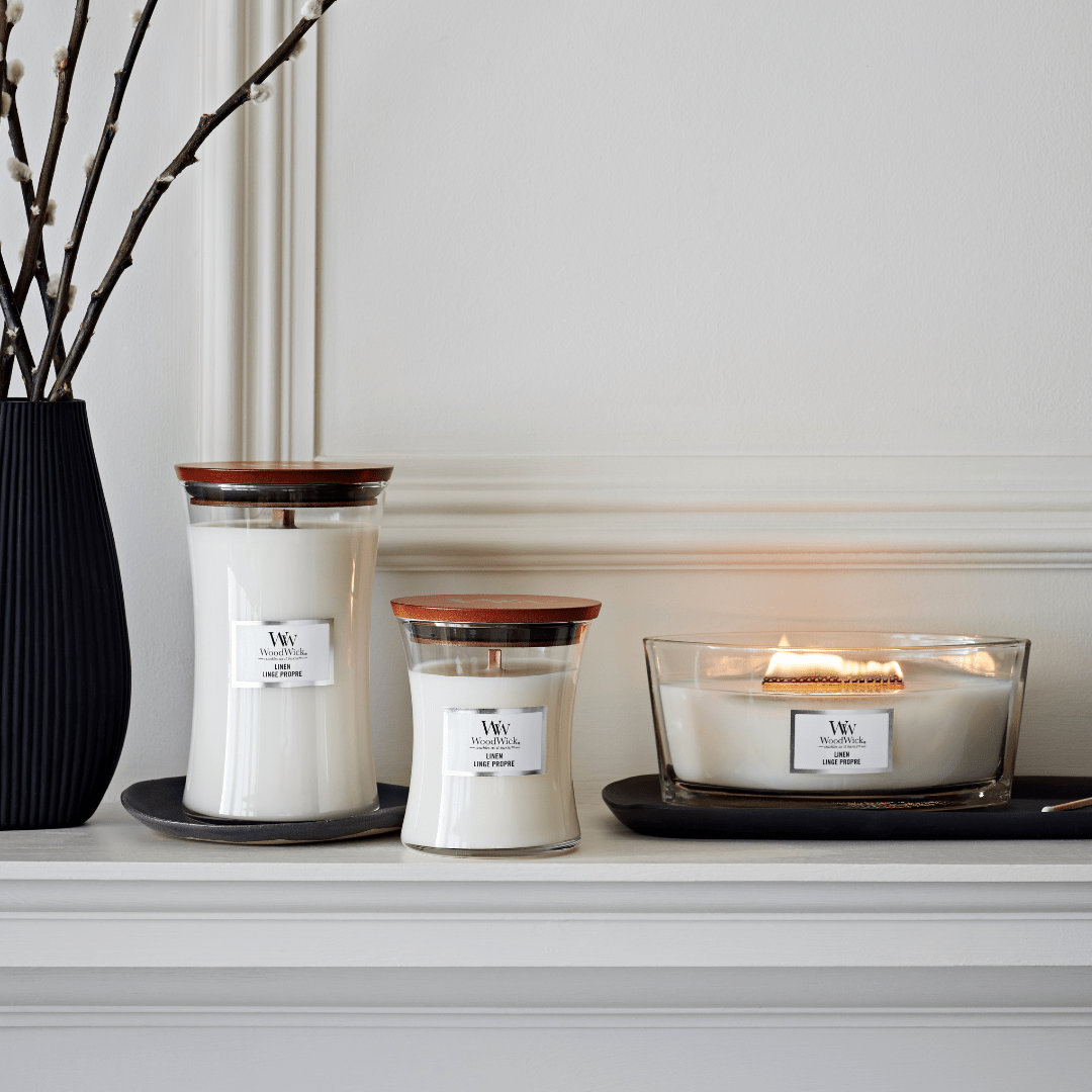 Mini Candela Clessidra, Linen Wood Wick - Kōdō.boutique