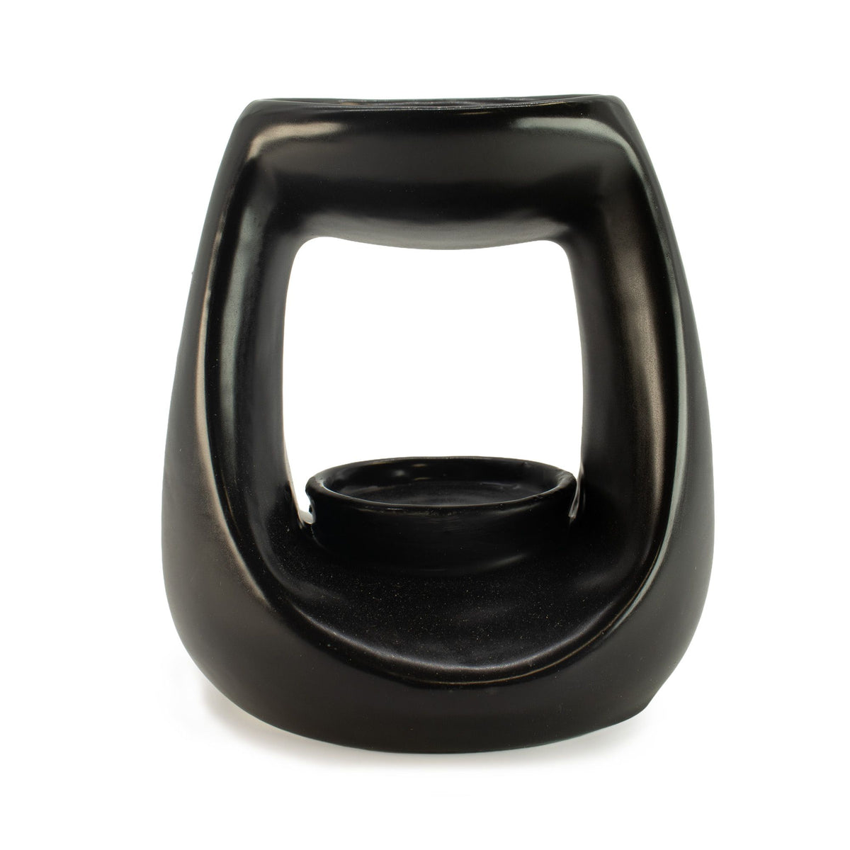 Brucia essenze Zen — Ciottolo ovale grande nero opaco