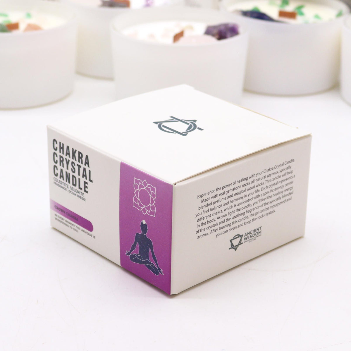 Candela Chakra con cristalli — Corona