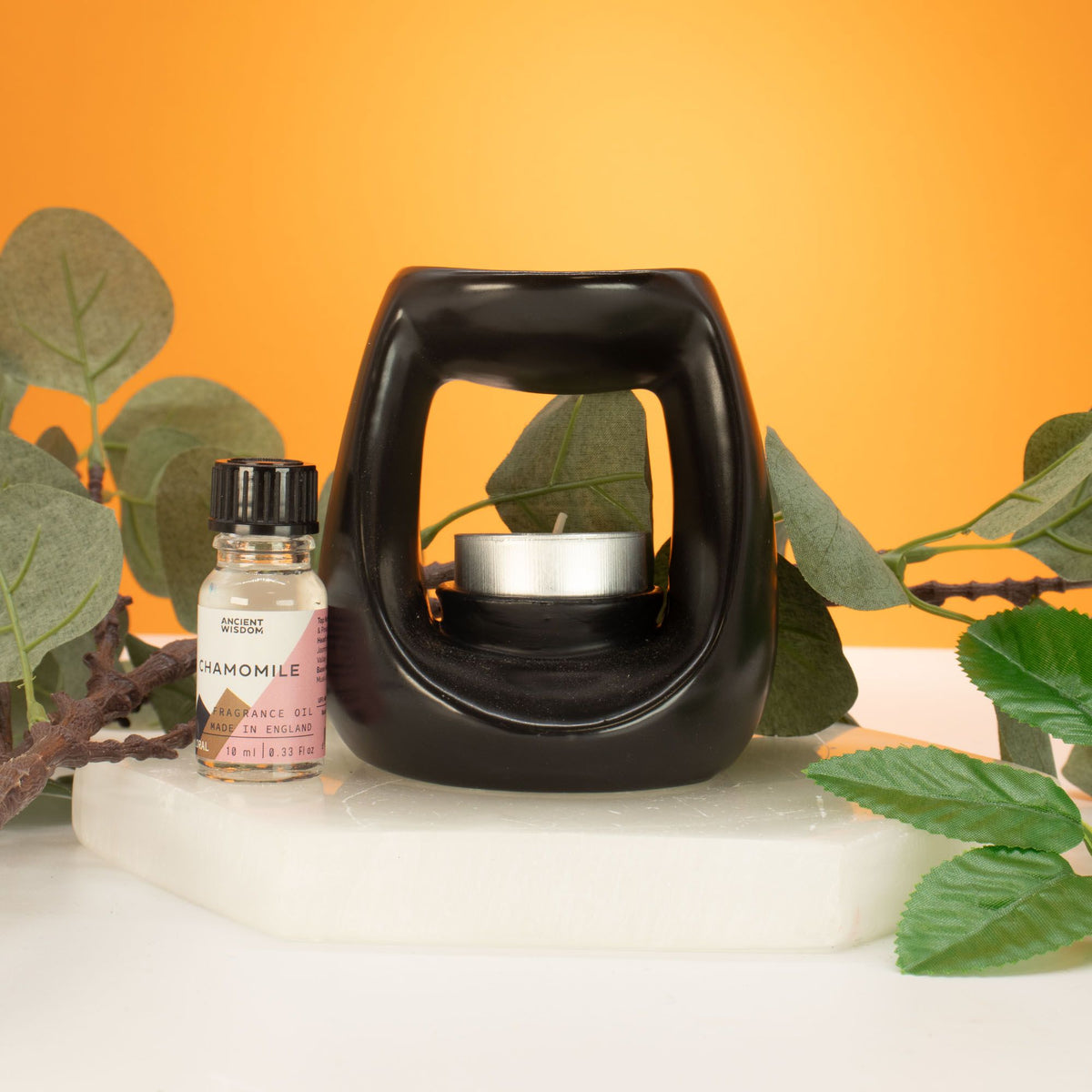 Brucia essenze Zen — Ciottolo ovale grande nero opaco