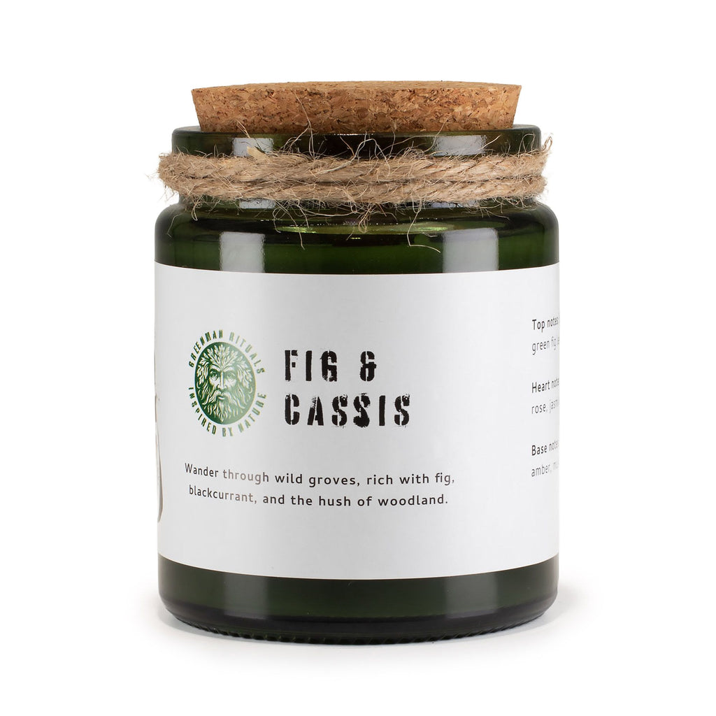 Candela in cera di soia Greenman — Fico e ribes nero