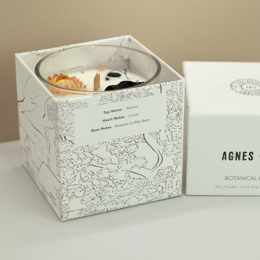 Candela botanica in cera di soia Agnes + Cat — Caffè dei laghi