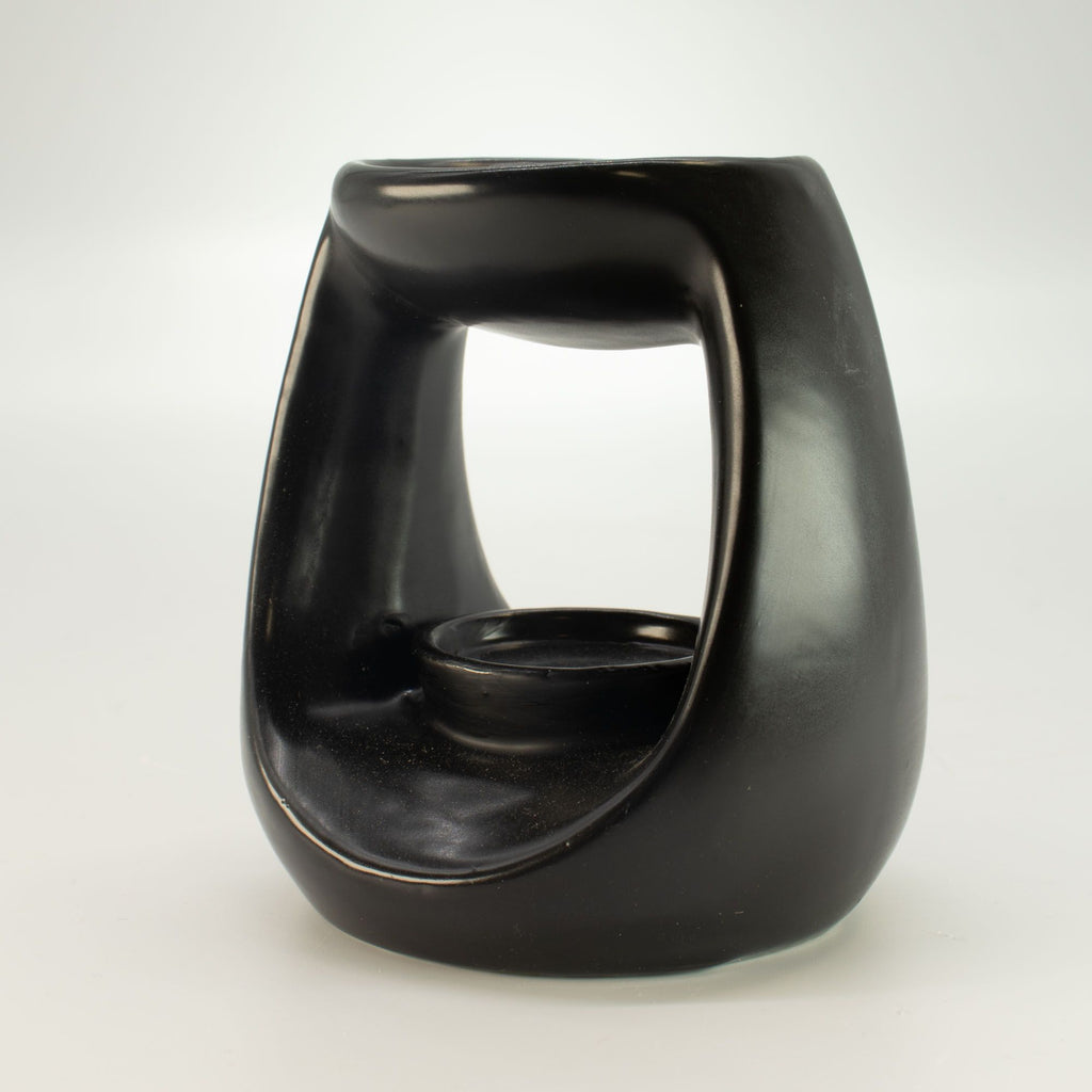 Brucia essenze Zen — Ciottolo ovale grande nero opaco