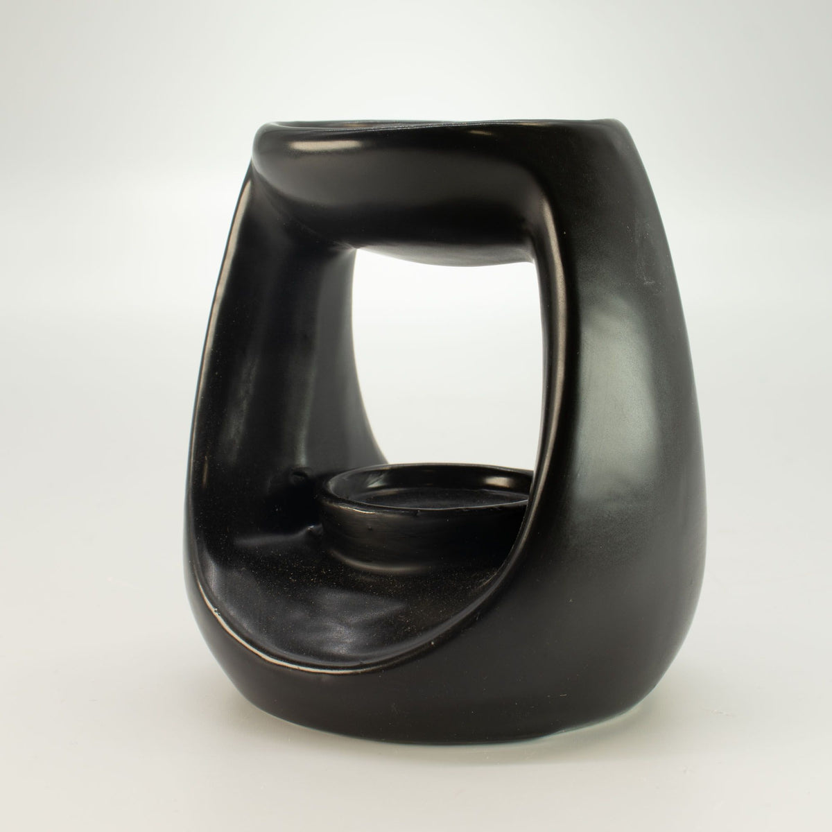 Brucia essenze Zen — Ciottolo ovale grande nero opaco