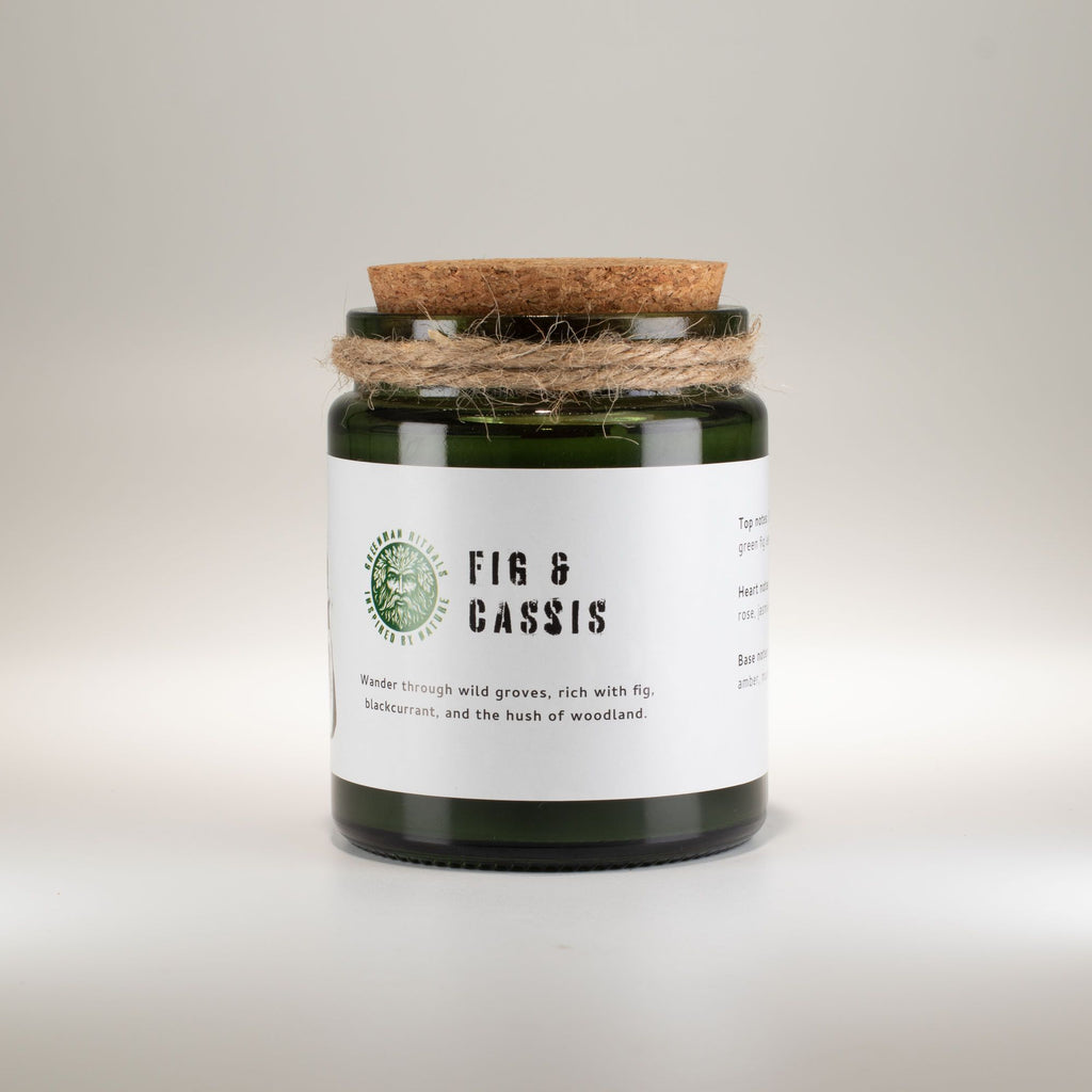 Candela in cera di soia Greenman — Fico e ribes nero