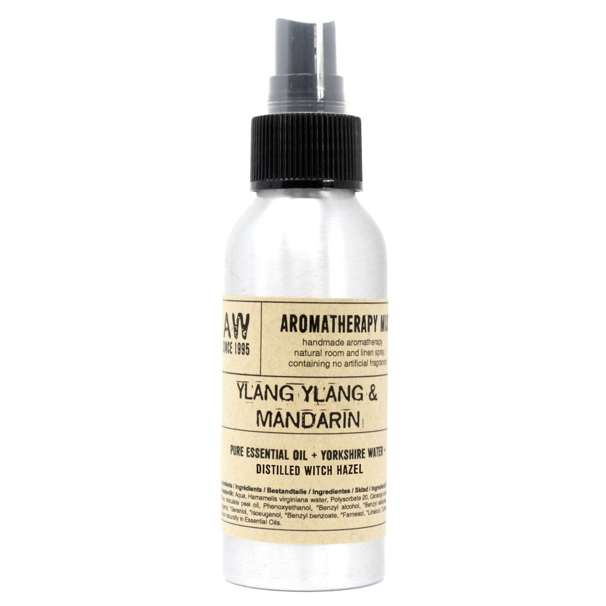 Spray aromatico con oli essenziali — Ylang ylang e mandarino — 100 ml