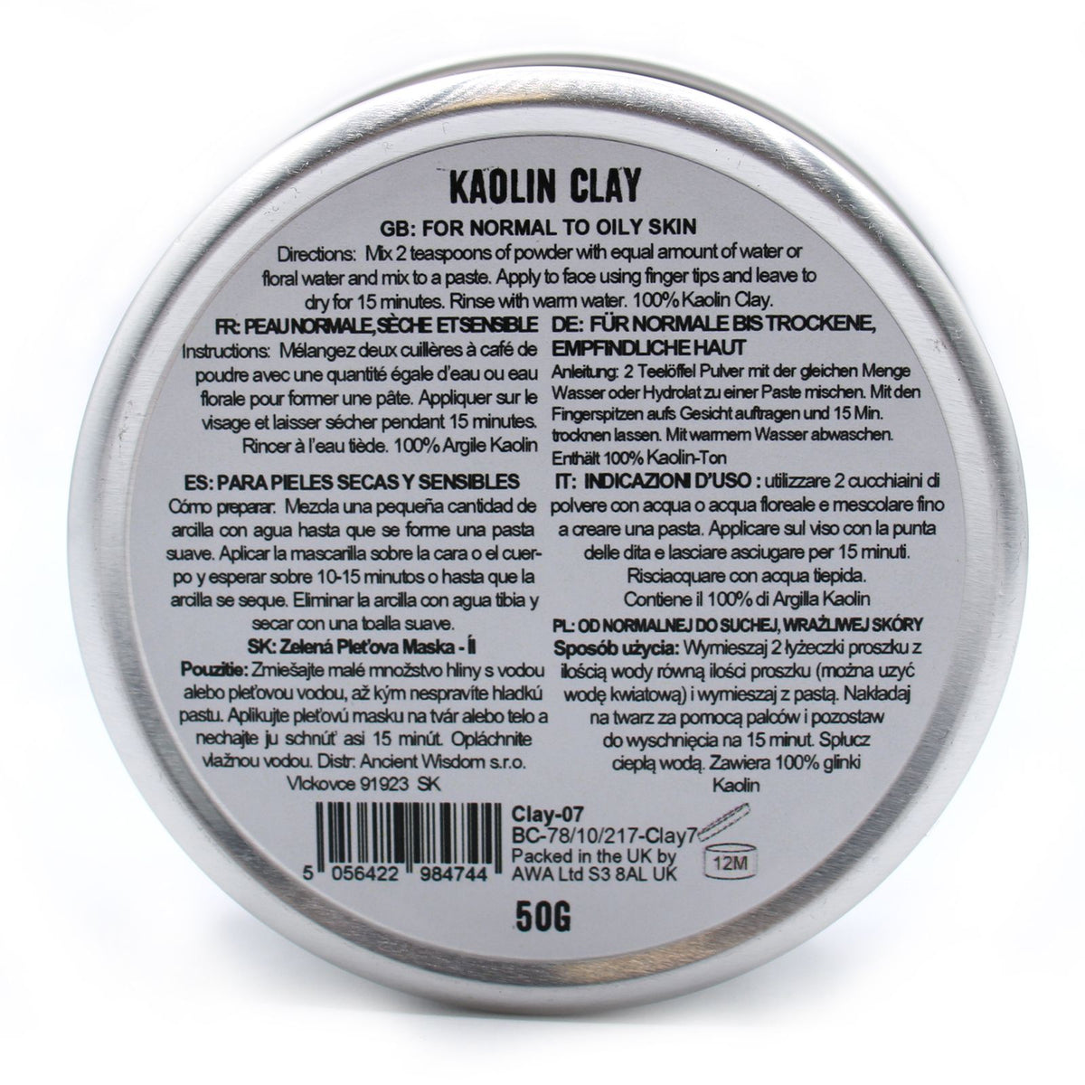 Argilla caolino — 50 g