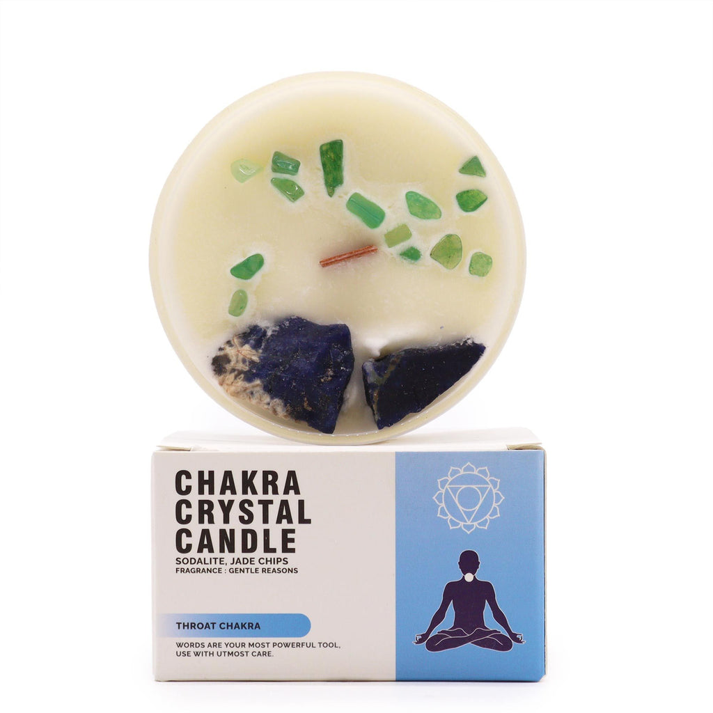 Candela Chakra con cristalli — Gola