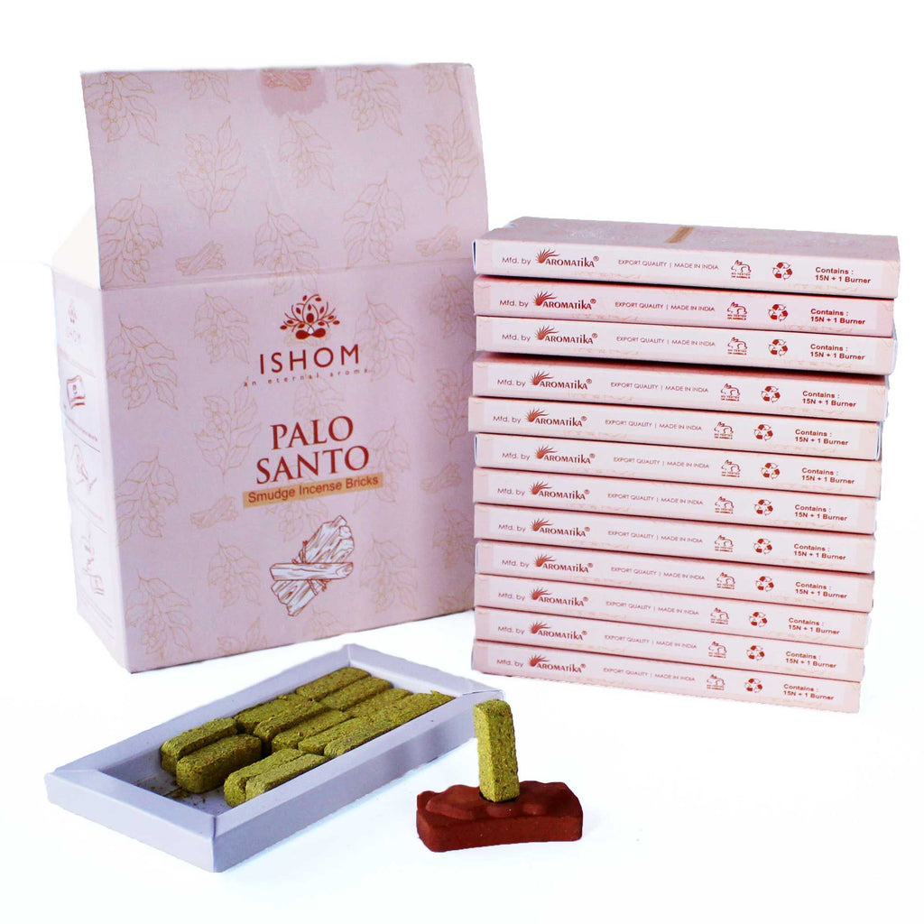 Set 15 mattoncini di incenso e bruciatore — Palo Santo