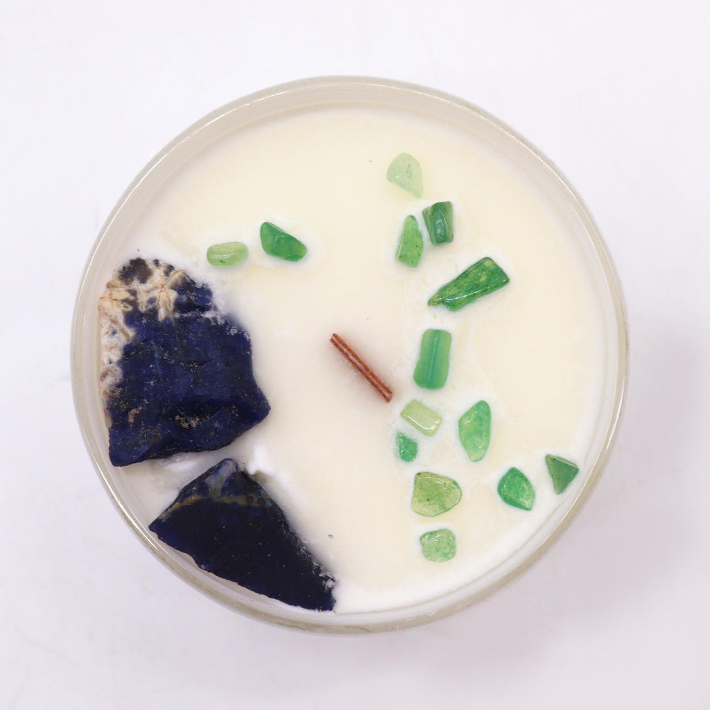 Candela Chakra con cristalli — Gola