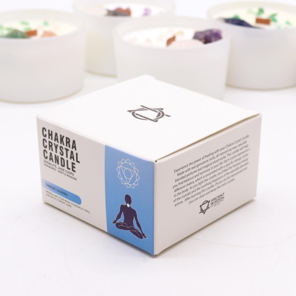 Candela Chakra con cristalli — Gola