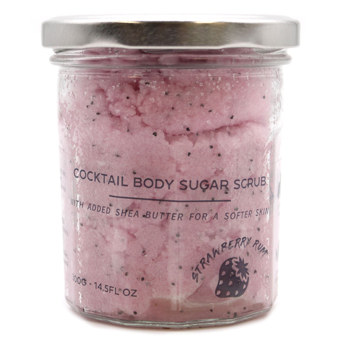 Esfoliante corpo allo zucchero — Fragola e rum 300 g