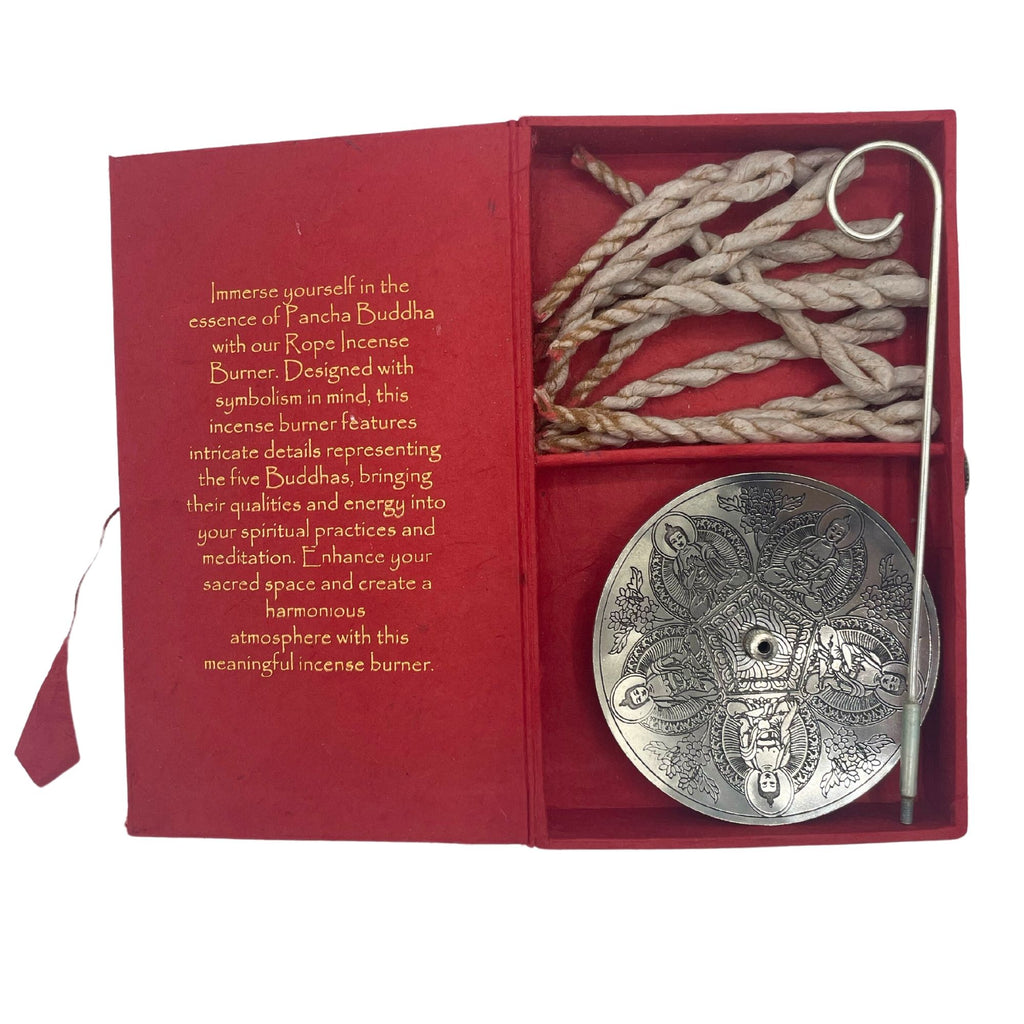 Set incenso a corda e portaincenso — Cinque Buddha