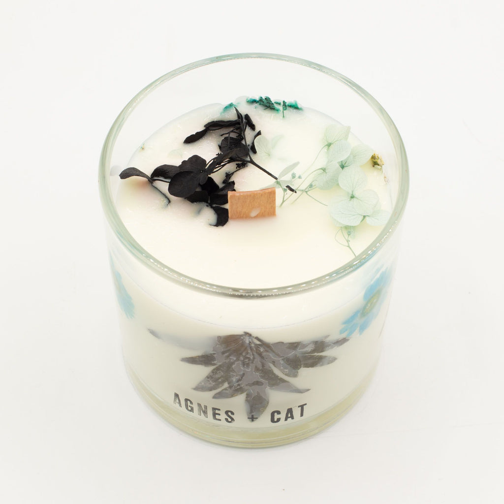Candela botanica in cera di soia Agnes + Cat — Sale marino e muschio