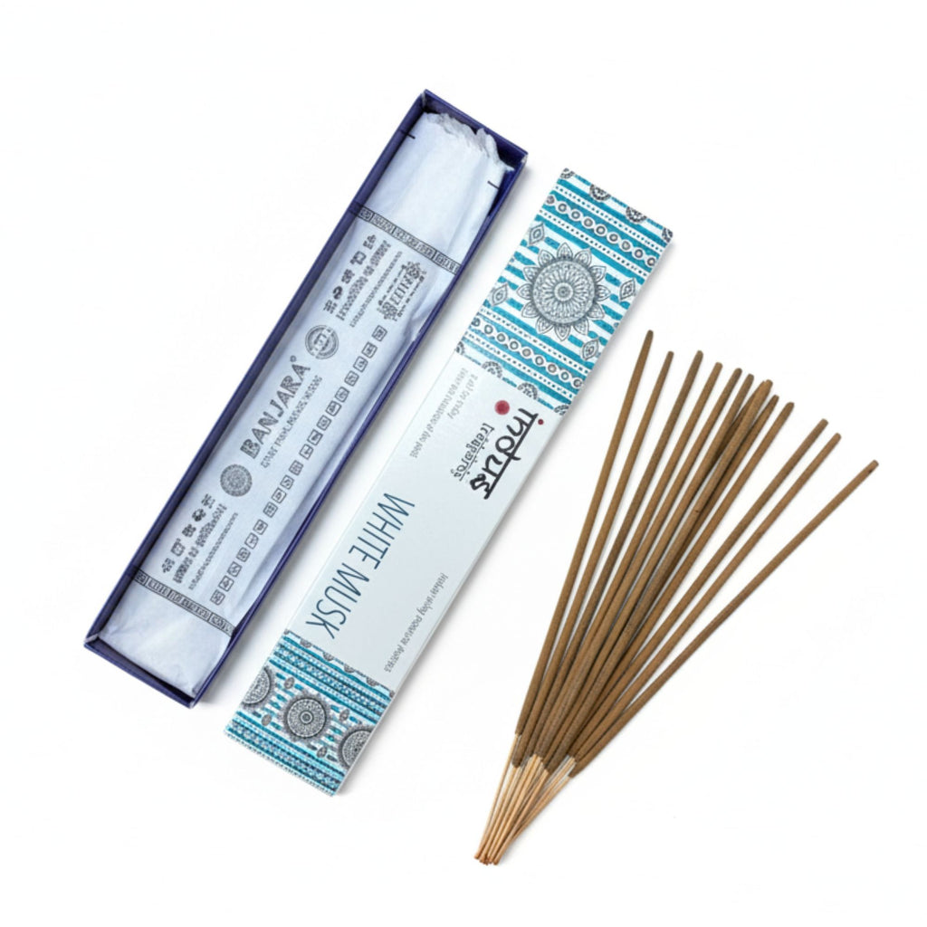Incenso in bastoncini Tesori dell’Indo — Muschio bianco — 15 g