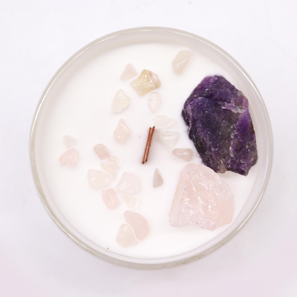 Candela Chakra con cristalli — Terzo occhio