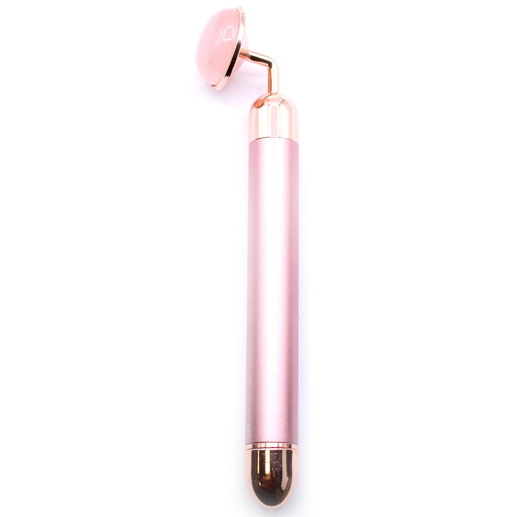 Massaggiatore vibrante per il viso — Quarzo rosa