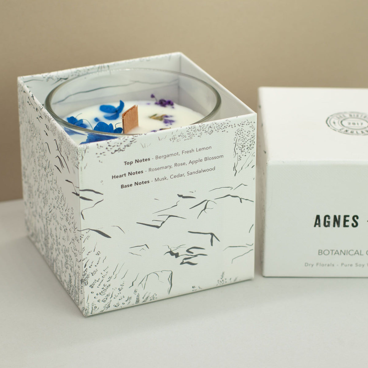 Candela botanica in cera di soia Agnes + Cat — Brughiera