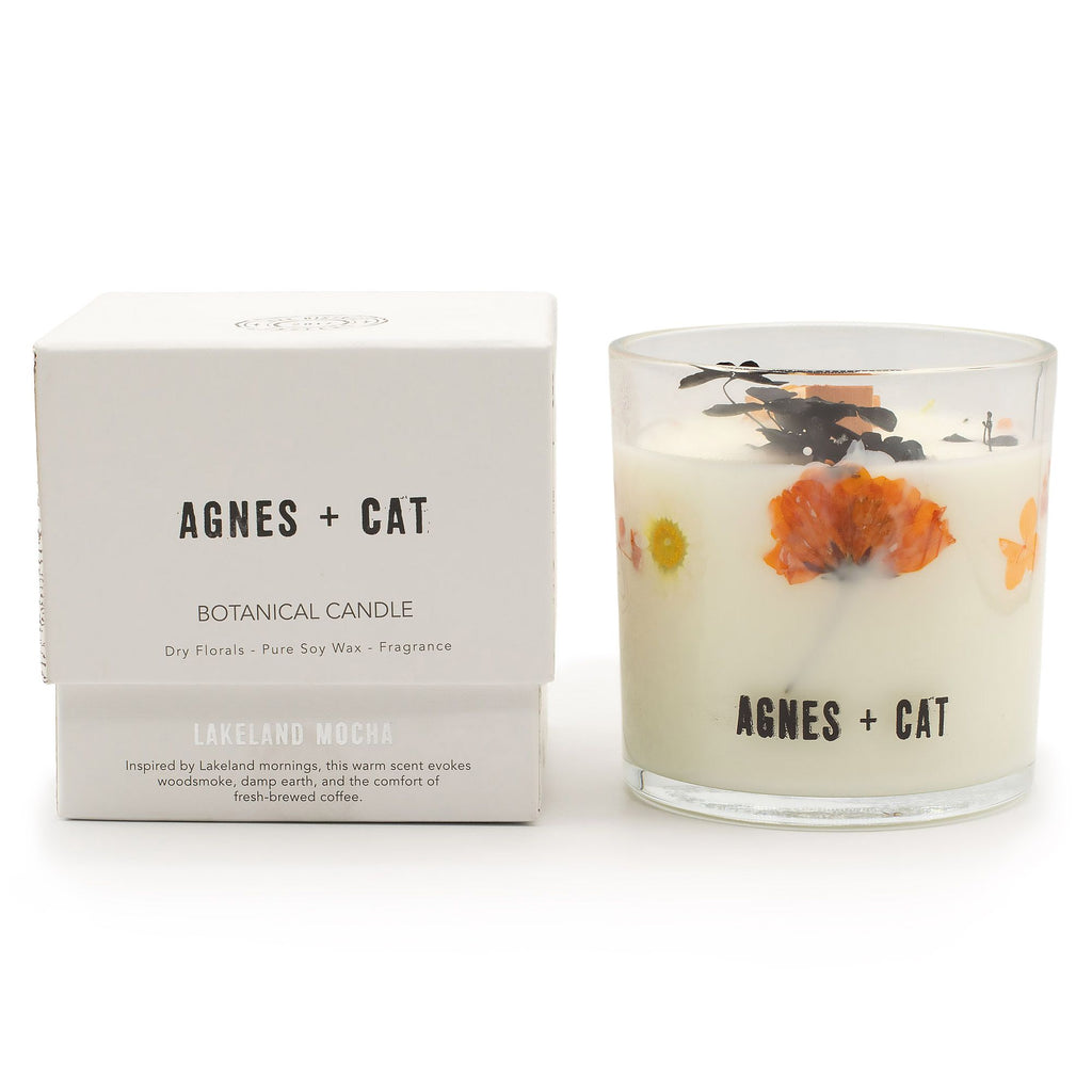 Candela botanica in cera di soia Agnes + Cat — Caffè dei laghi