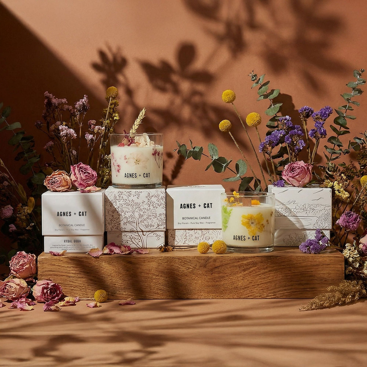 Candela botanica in cera di soia Agnes + Cat — Caffè dei laghi