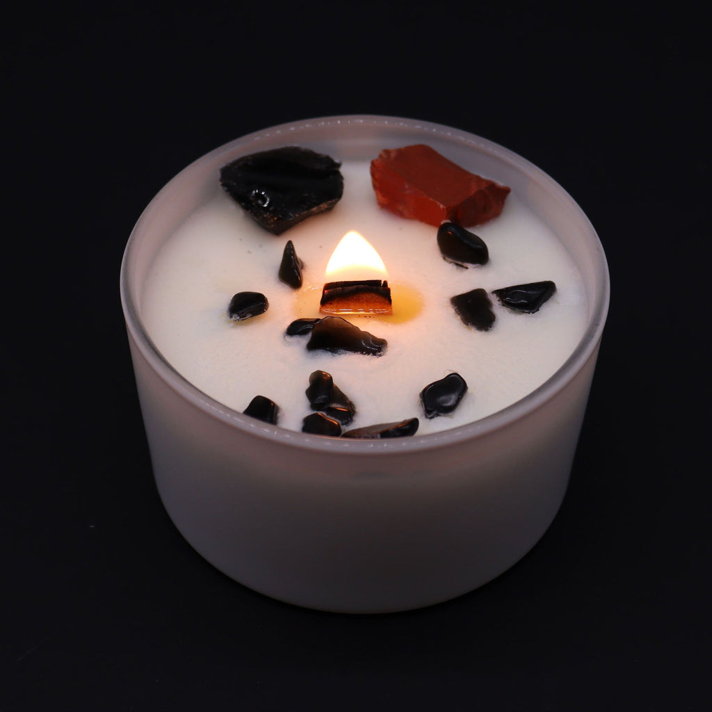 Candela Chakra con cristalli — Radice