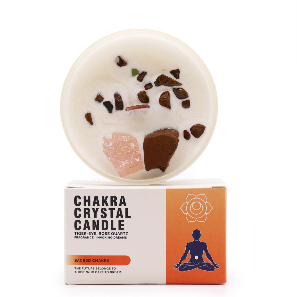 Candela Chakra con cristalli — Sacrale