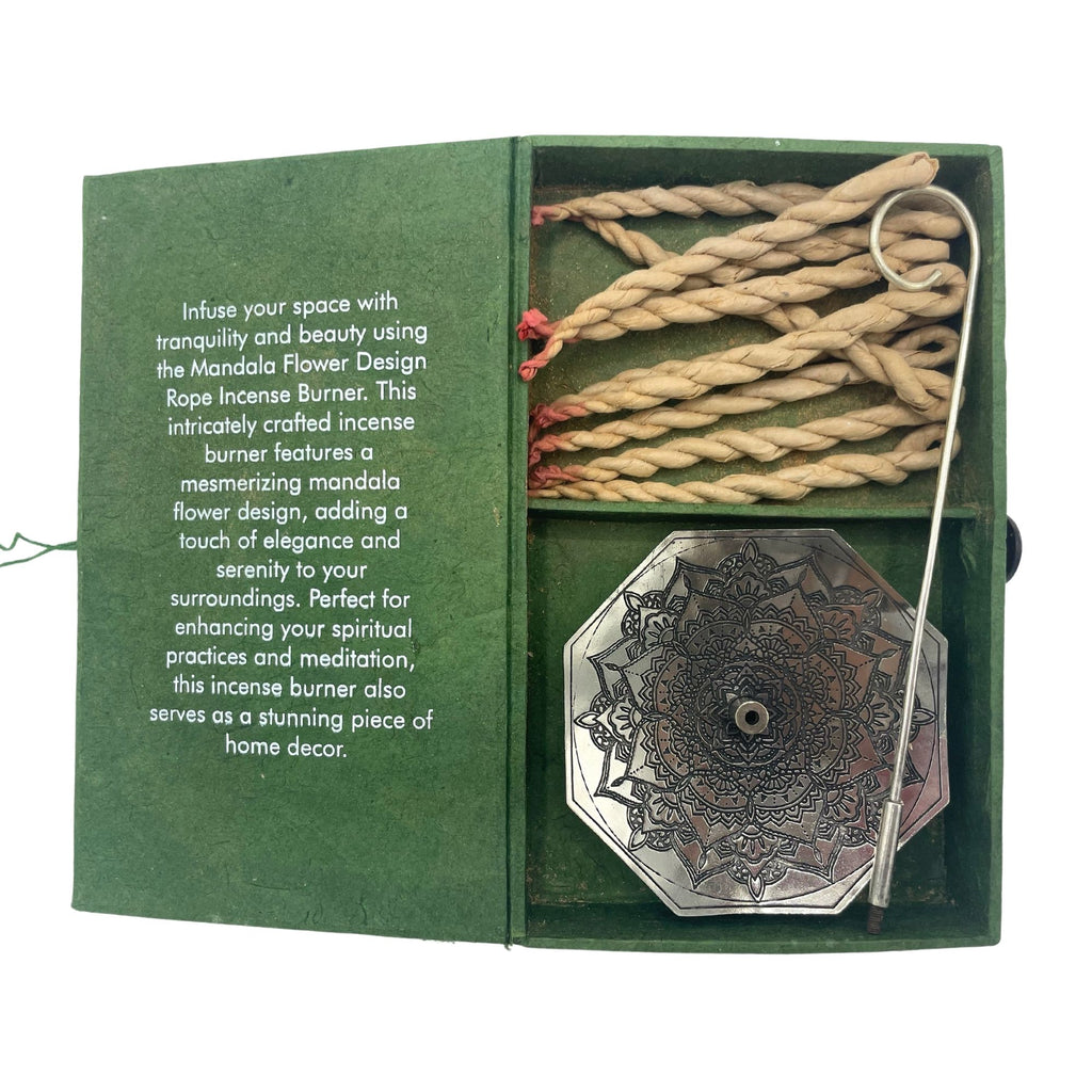 Set incenso a corda e portaincenso — Mandala floreale