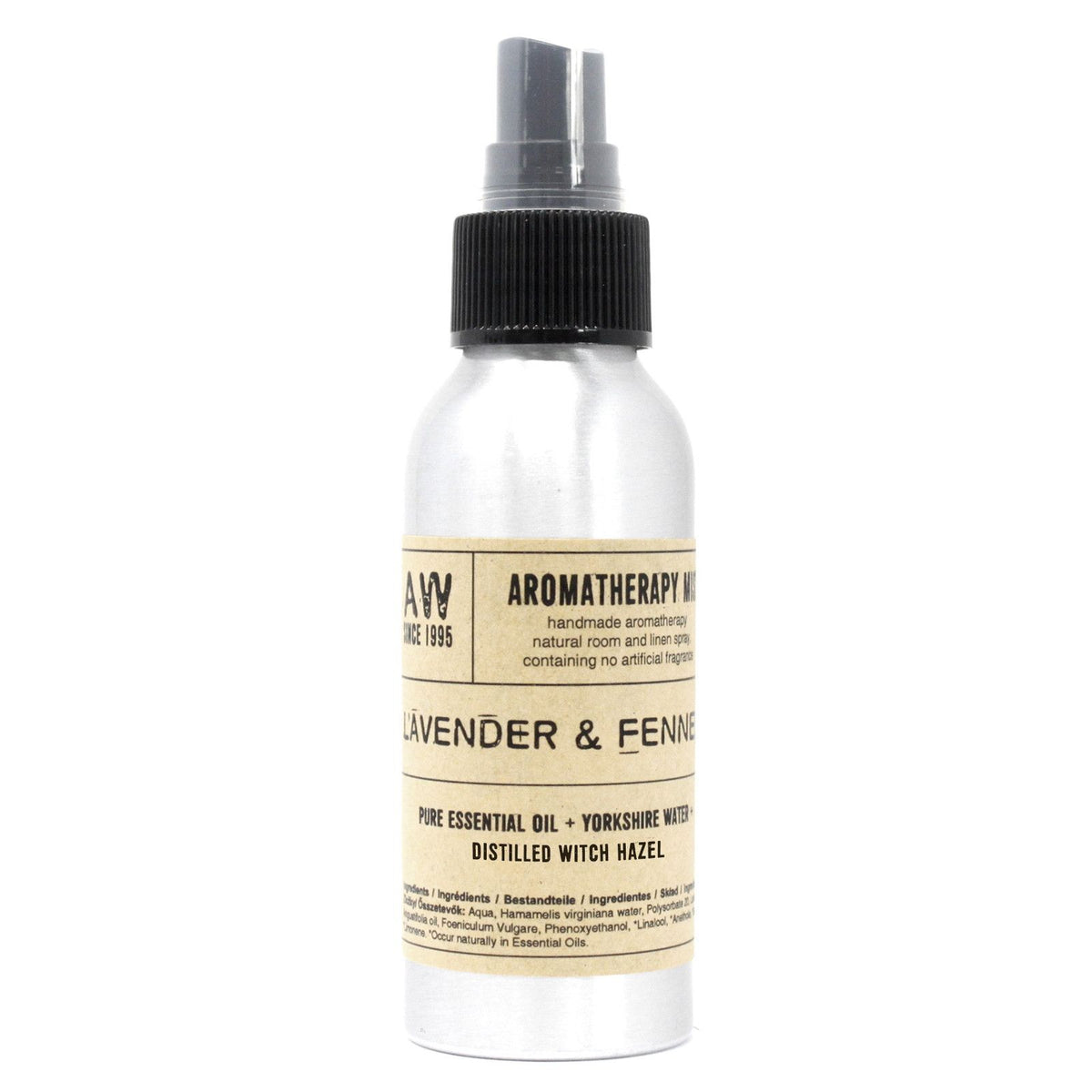 Spray aromatico con oli essenziali — Lavanda e finocchio — 100 ml