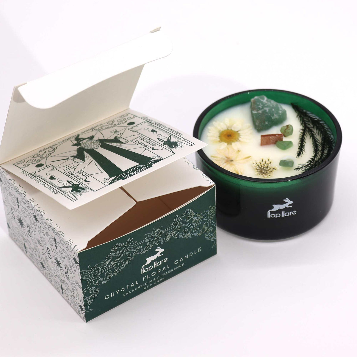Candela Hop Hare con cristalli — Il Mago