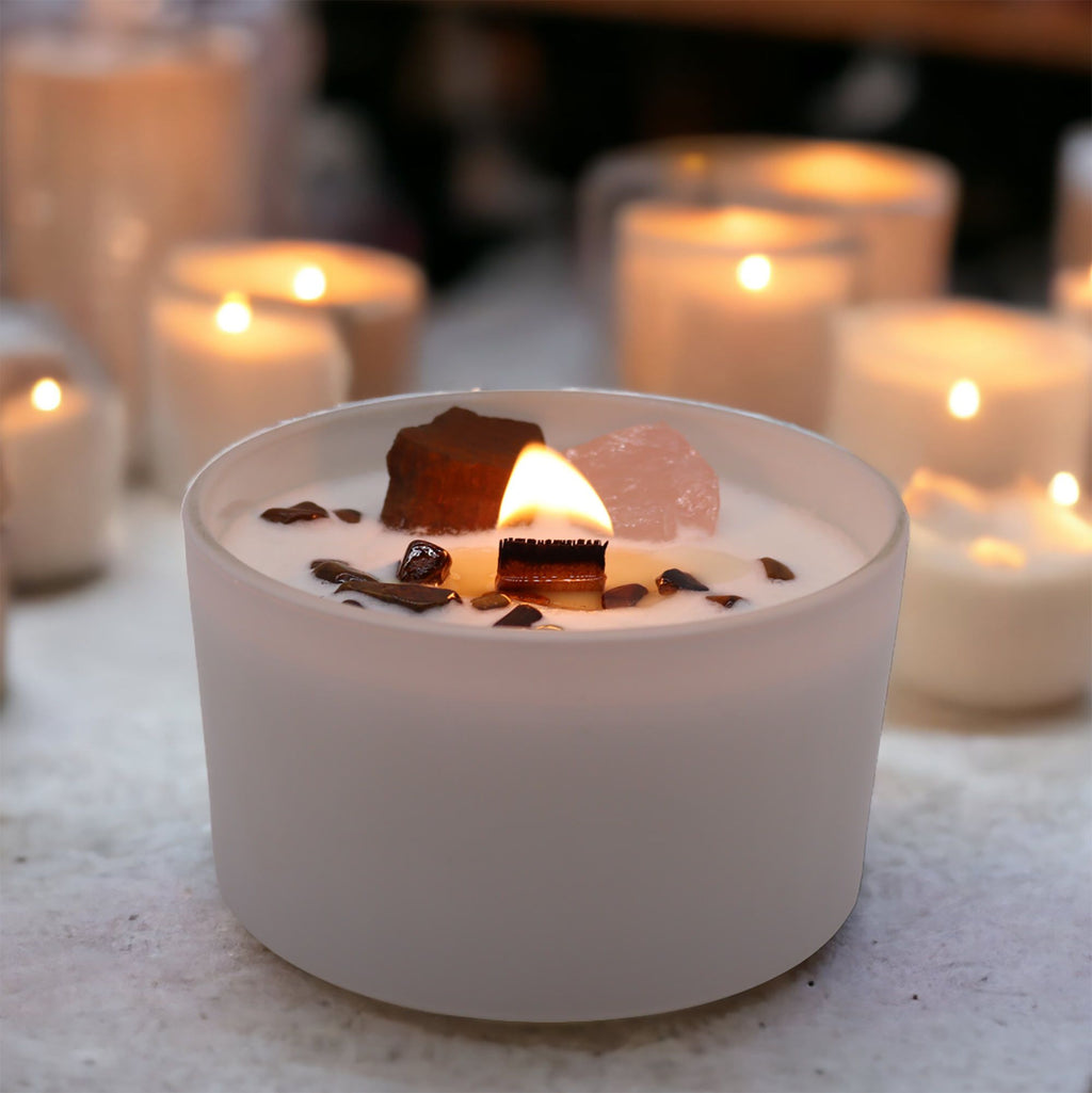 Candela Chakra con cristalli — Sacrale