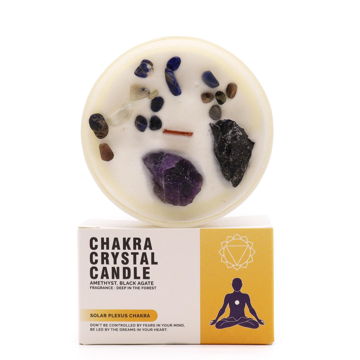 Candela Chakra con cristalli — Plesso solare