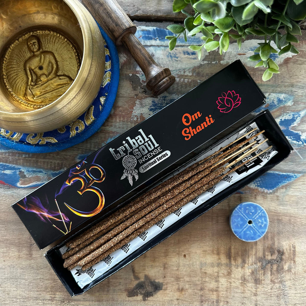 Set incenso e portaincenso in ceramica Tribal Soul — Om della pace