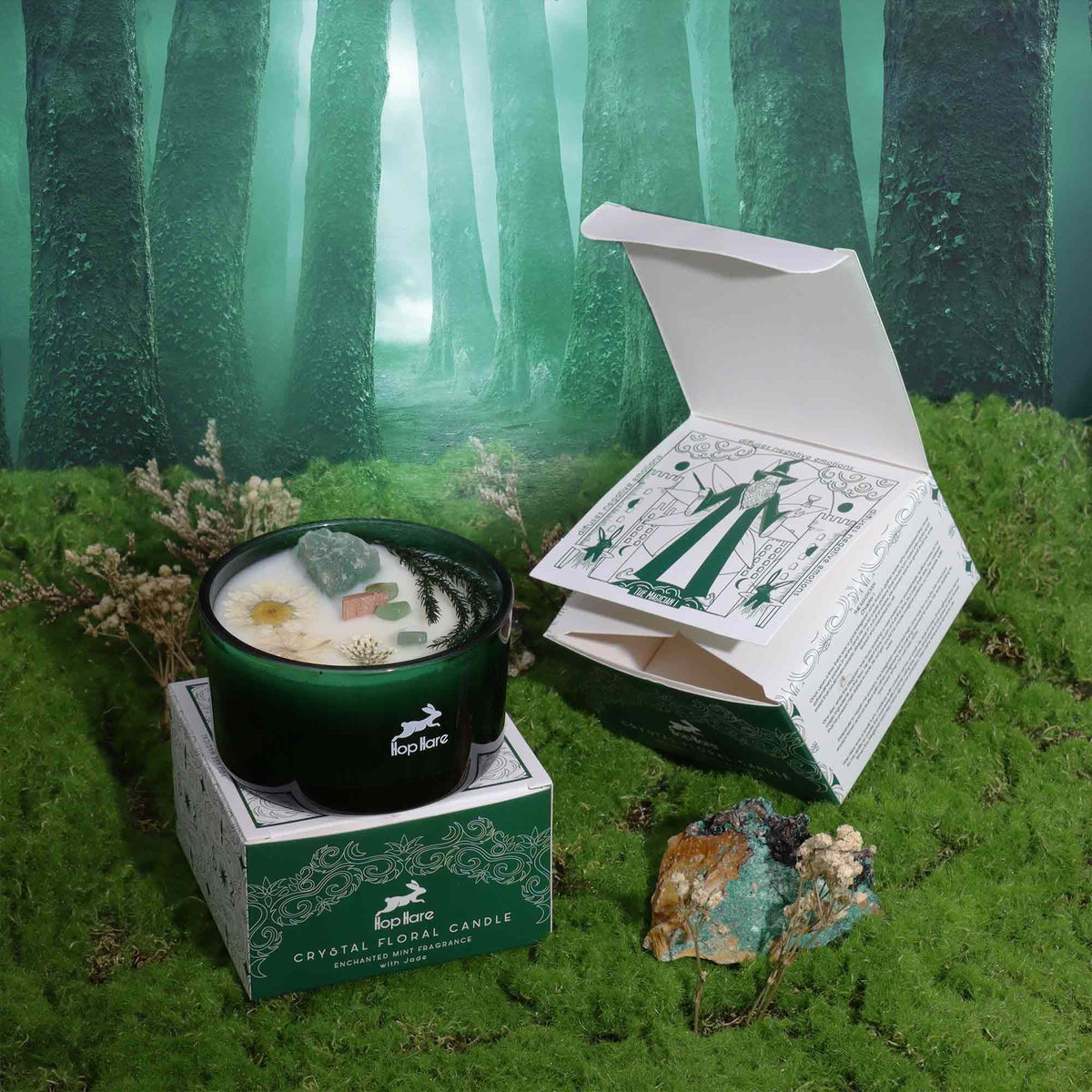 Candela Hop Hare con cristalli — Il Mago
