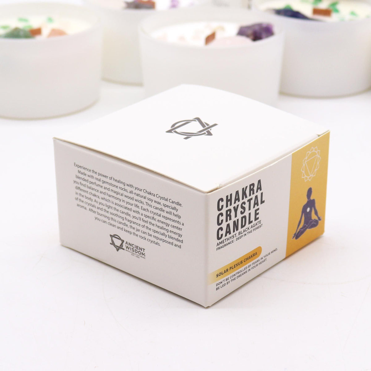 Candela Chakra con cristalli — Plesso solare