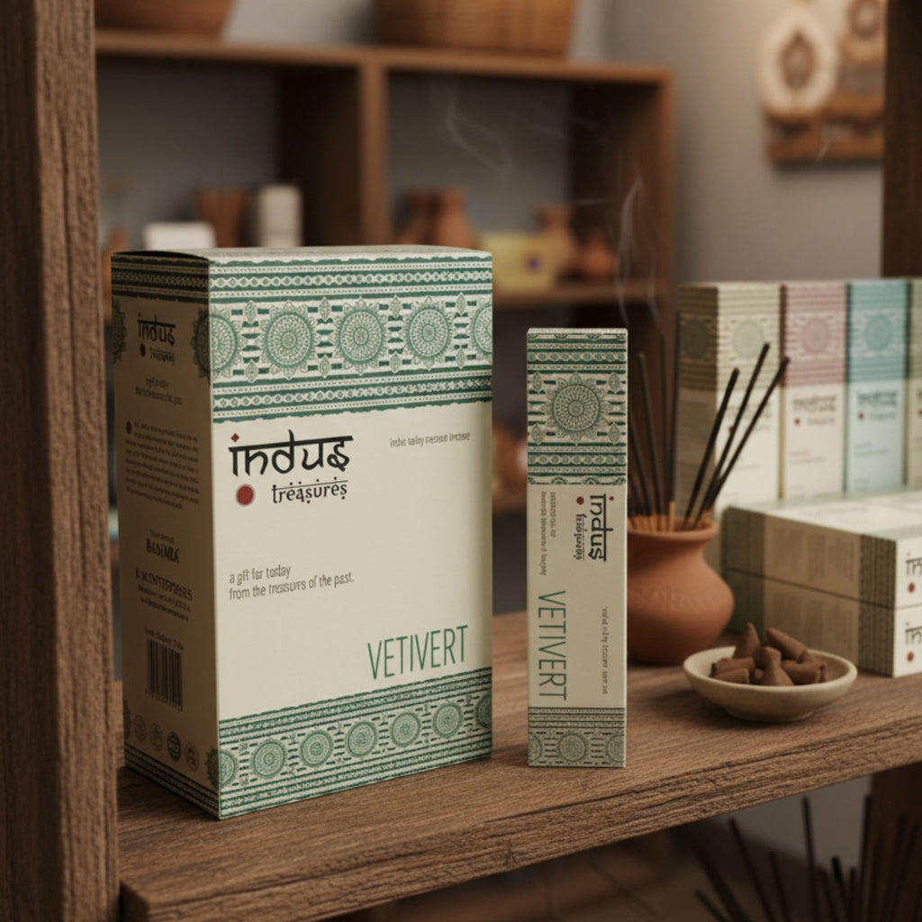 Incenso in bastoncini Tesori dell’Indo — Vetiver — 15 g