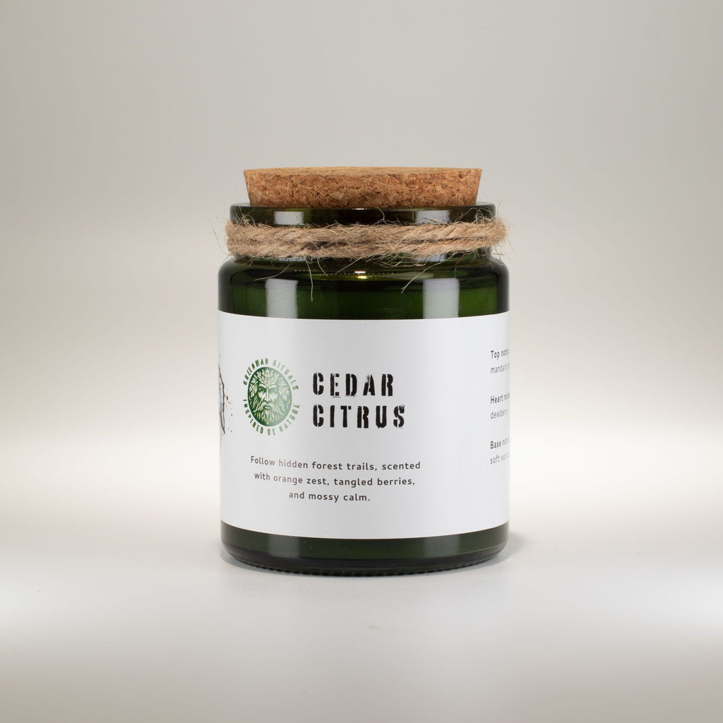 Candela in cera di soia Greenman — Resina del bosco