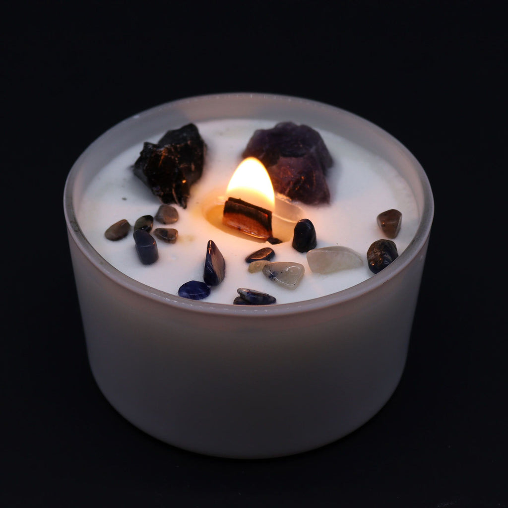 Candela Chakra con cristalli — Plesso solare