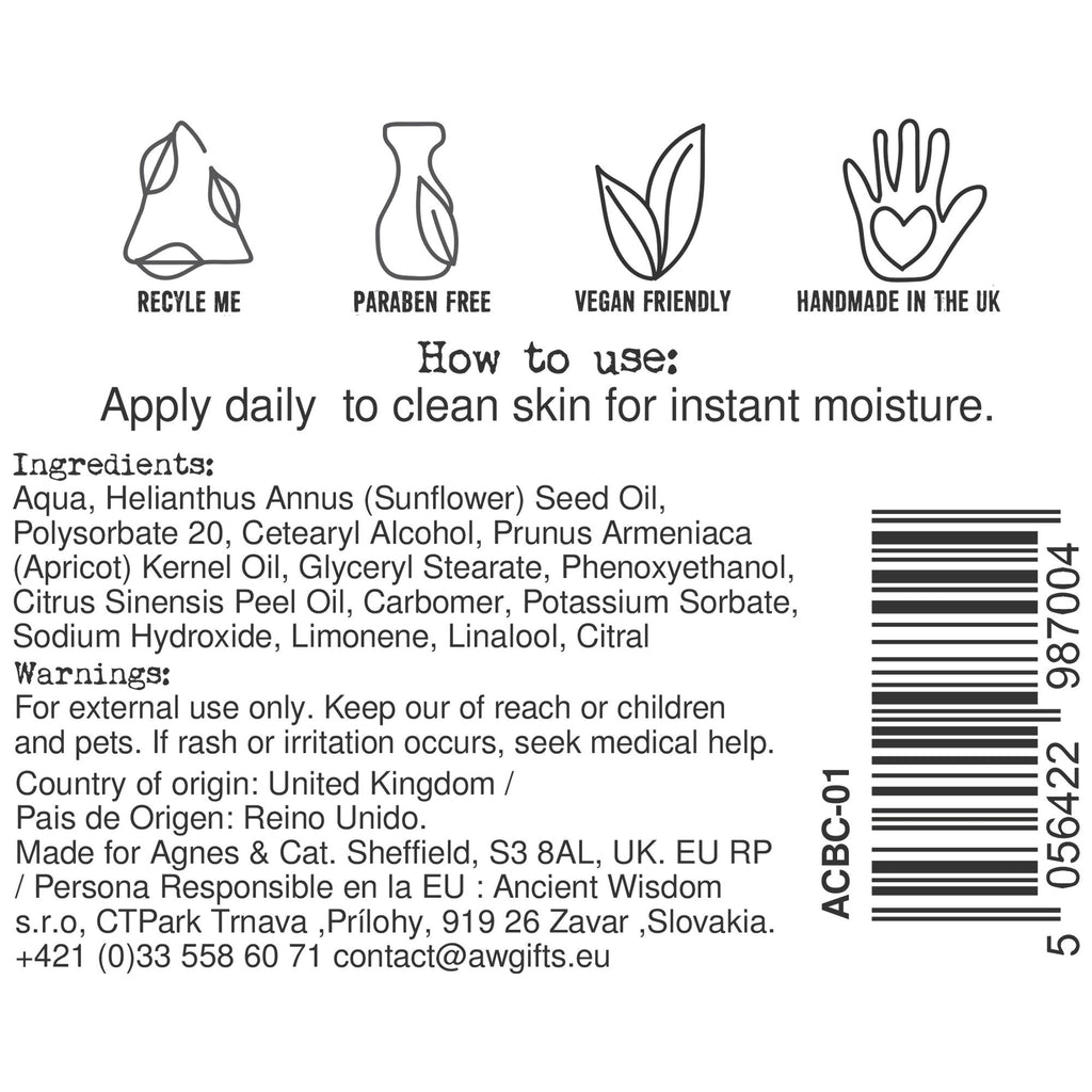 Crema mani e corpo Agnes + Cat — Clementina — 300 ml