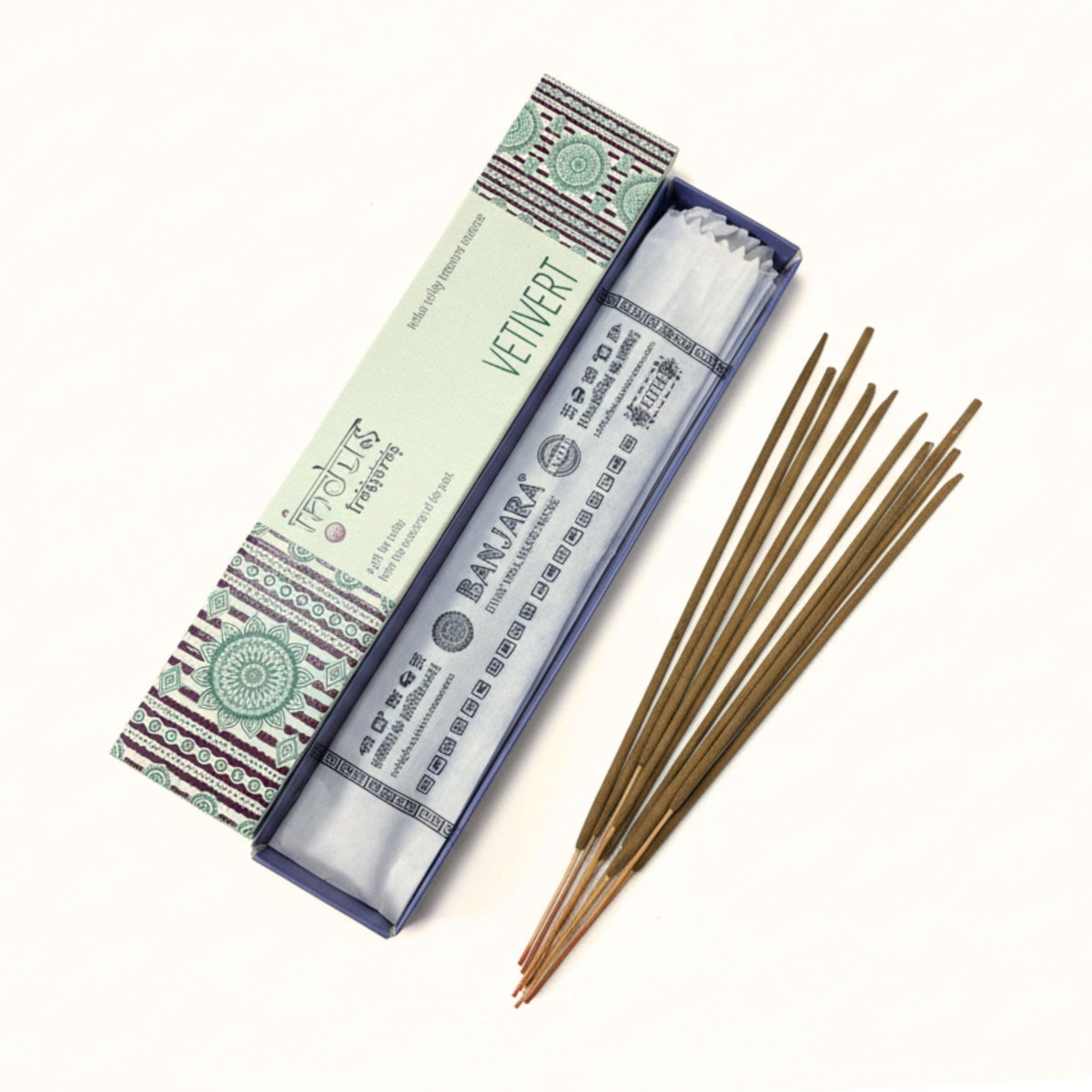 Incenso in bastoncini Tesori dell’Indo — Vetiver — 15 g