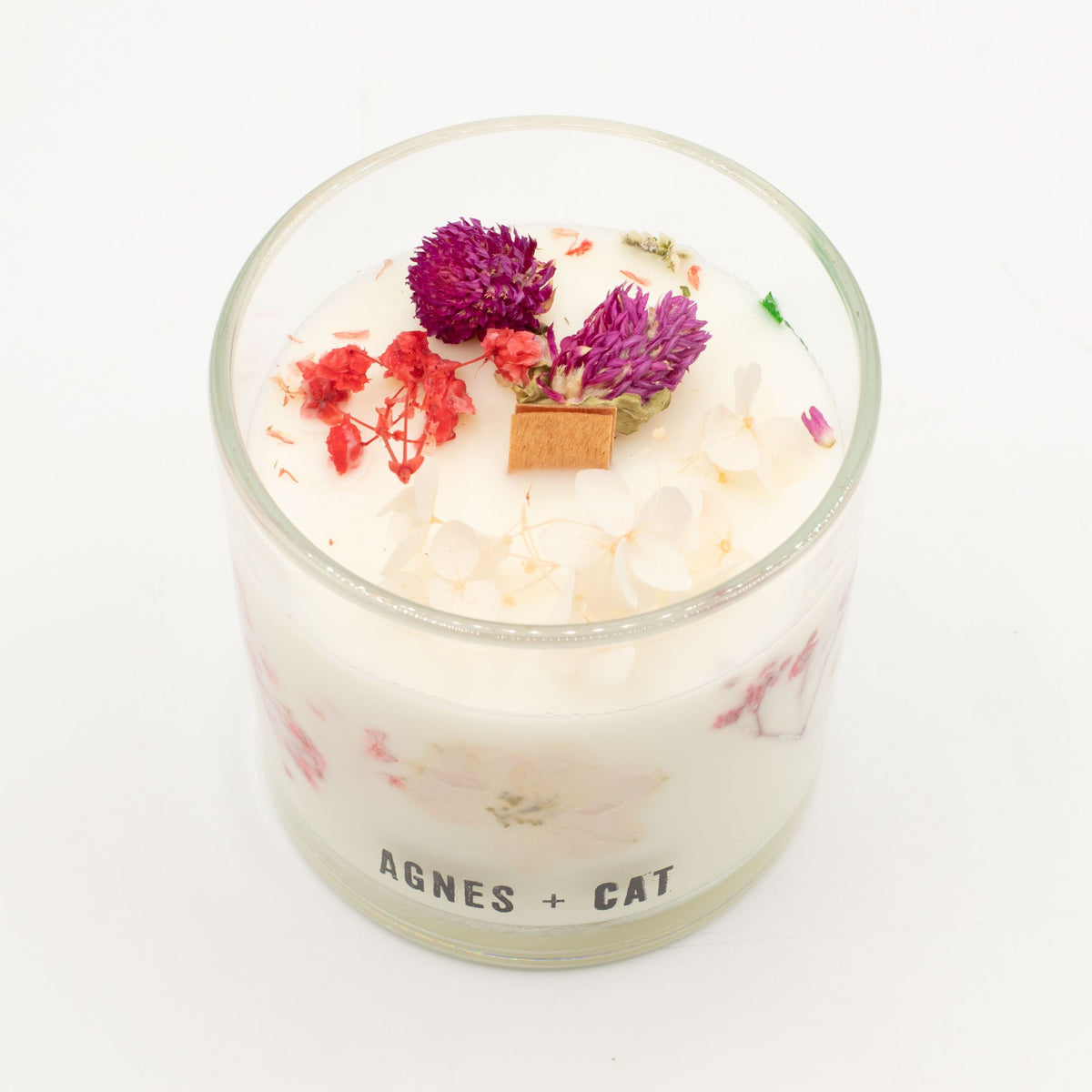 Candela botanica in cera di soia Agnes + Cat — Rose di Sawrey
