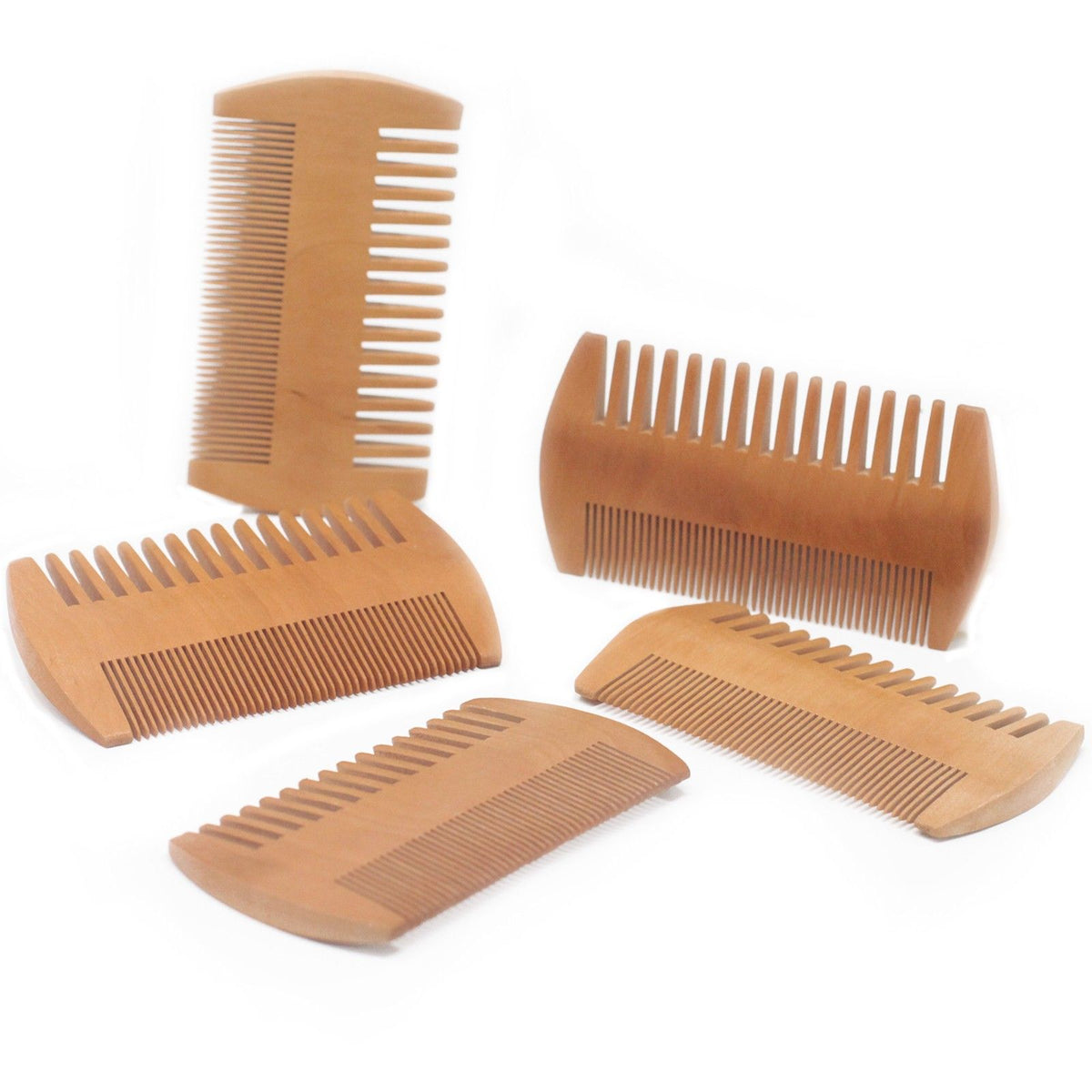 Pettine da barba a due lati in legno di pero