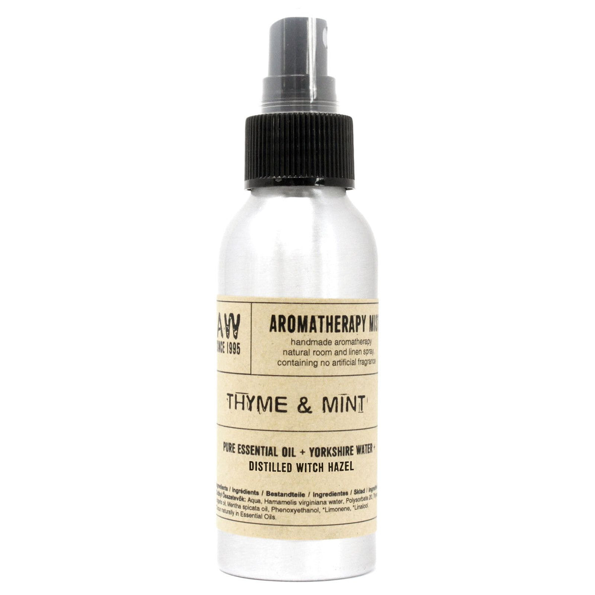 Spray aromatico con oli essenziali — Timo e menta — 100 ml