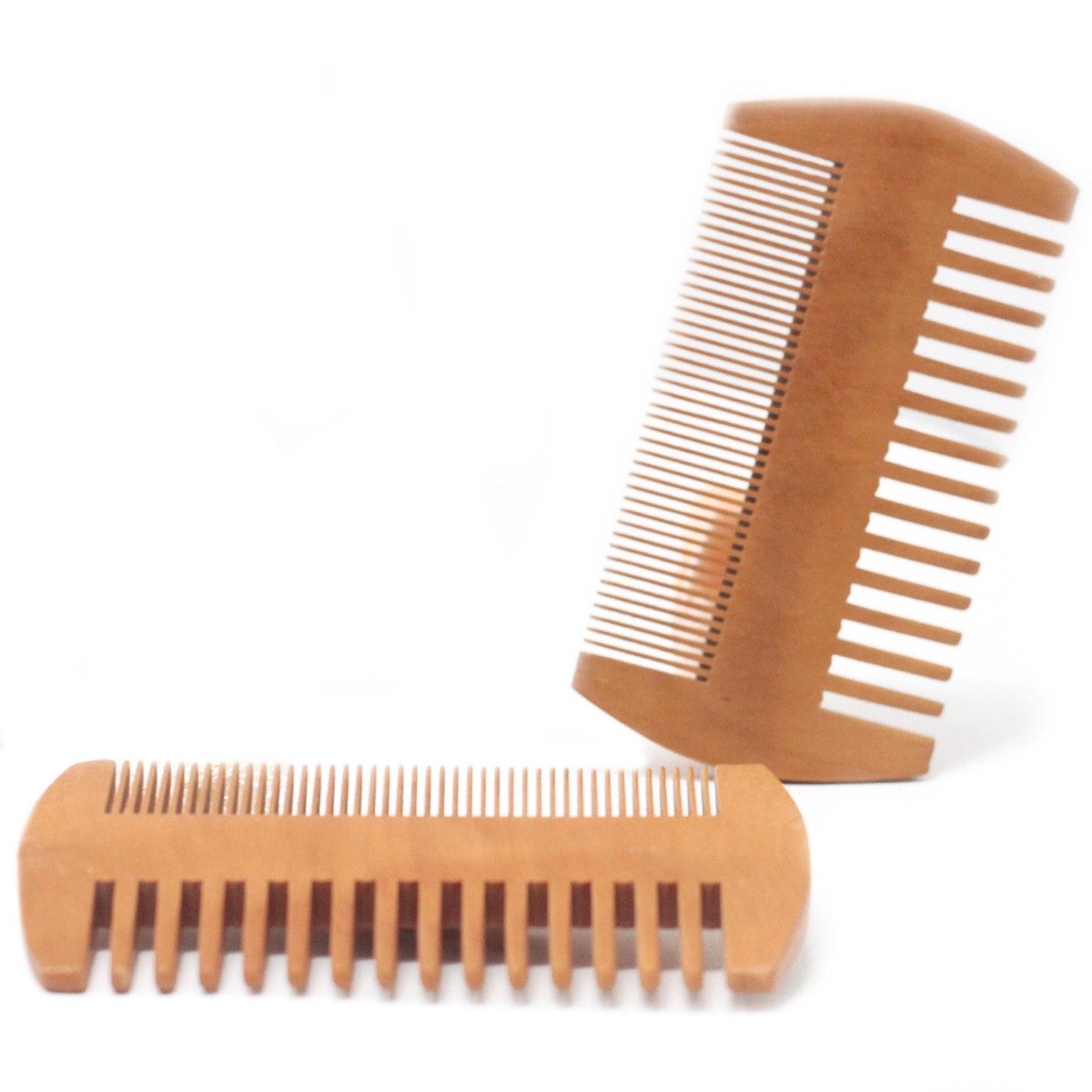 Pettine da barba a due lati in legno di pero