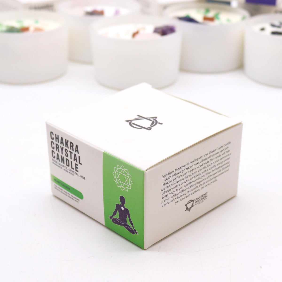 Candela Chakra con cristalli — Cuore