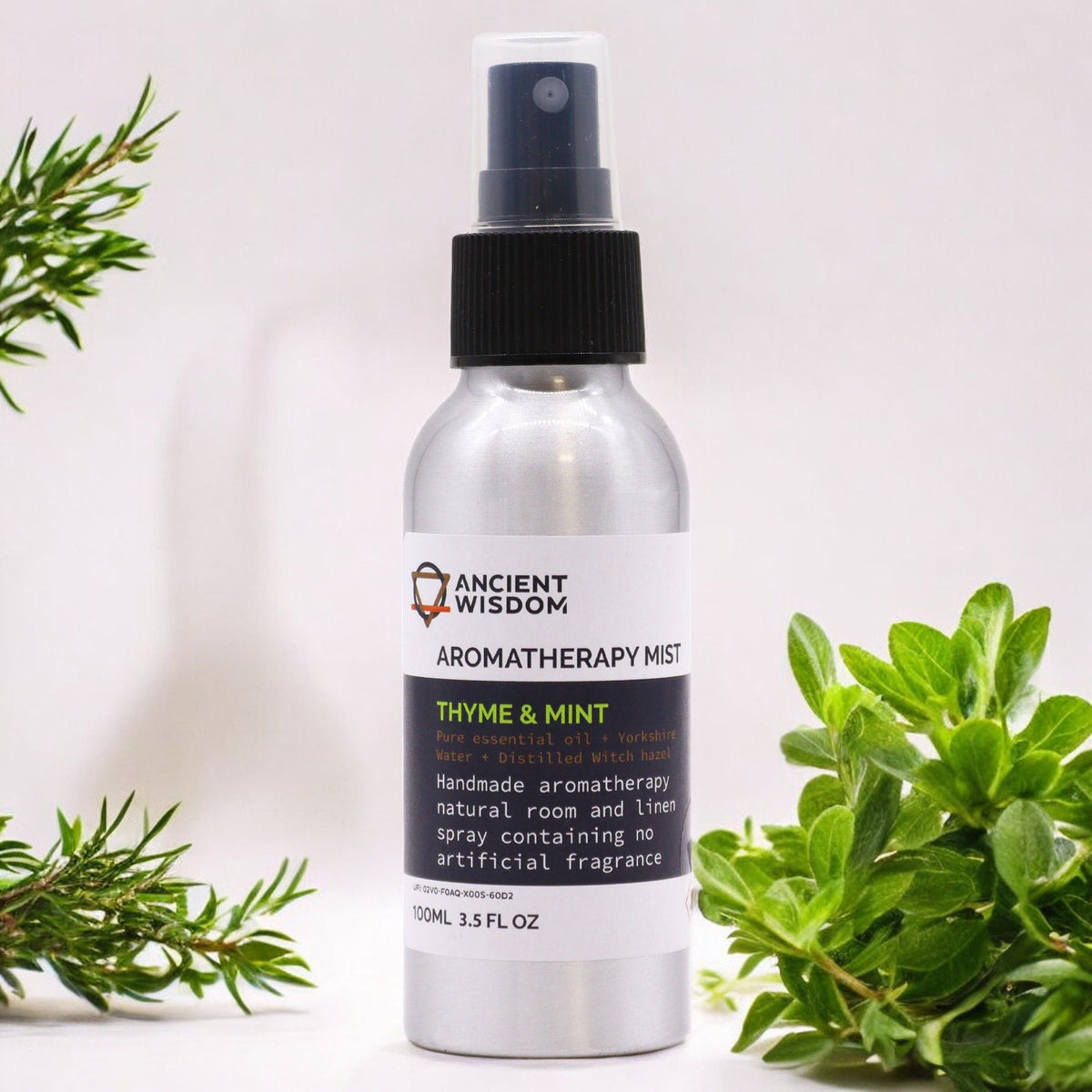 Spray aromatico con oli essenziali — Timo e menta — 100 ml