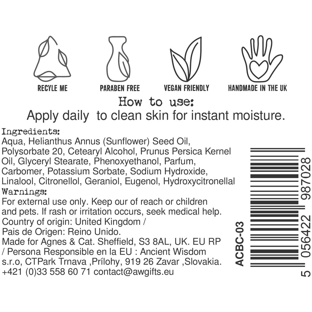 Crema mani e corpo Agnes + Cat — Fioritura giapponese — 300 ml